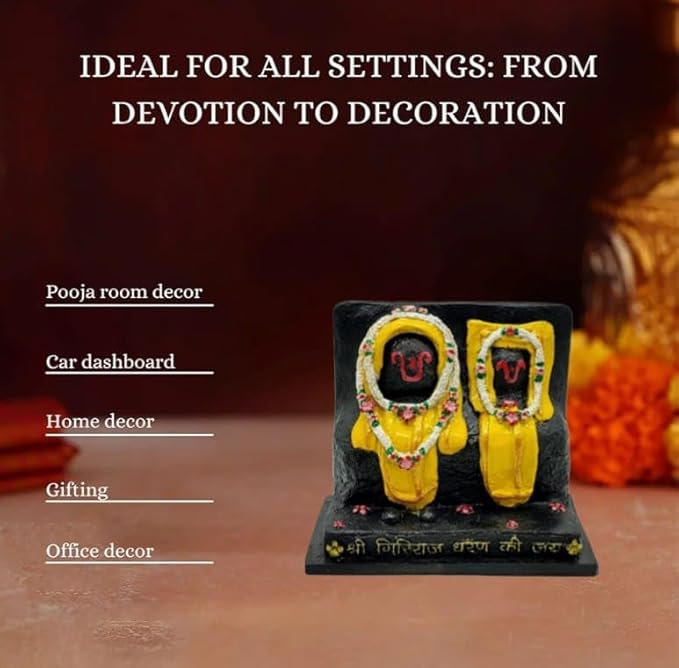 Giriraj ji Mukharvind swaroop Murti (Goverdhan swaroop) - Idol Statue for Pooja,Home Décor & Gifts (Yellow) - Image 4