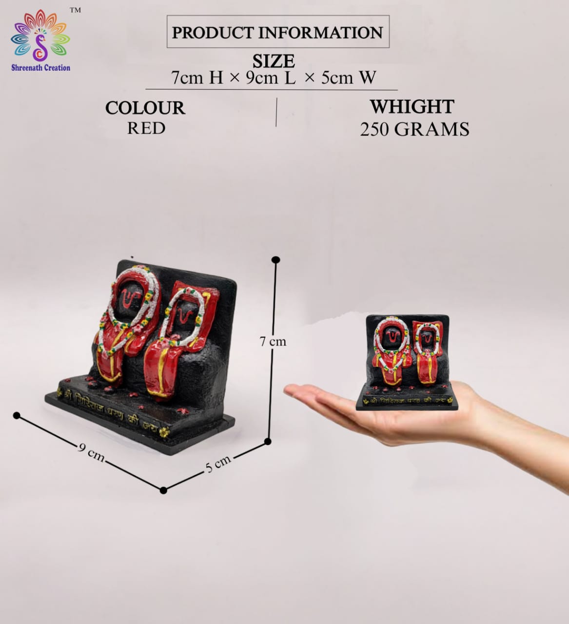 Giriraj ji Mukharvind swaroop Murti (Goverdhan swaroop) - Idol Statue for Pooja,Home Décor & Gifts, (Red) - Image 5