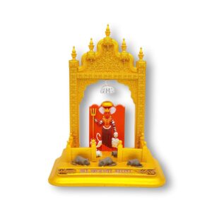 Karni MATA Murti, Deshnok Temple | Golden Mandir Style Karni MATA Idol for Home Temple, Car Dashboard, Pooja Mandir, Gift Item. (Small)