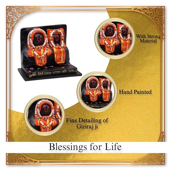 Giriraj ji Mukharvind swaroop Murti (Goverdhan swaroop) - Idol Statue for Pooja,Home Décor & Gifts, (Orange) - Image 2