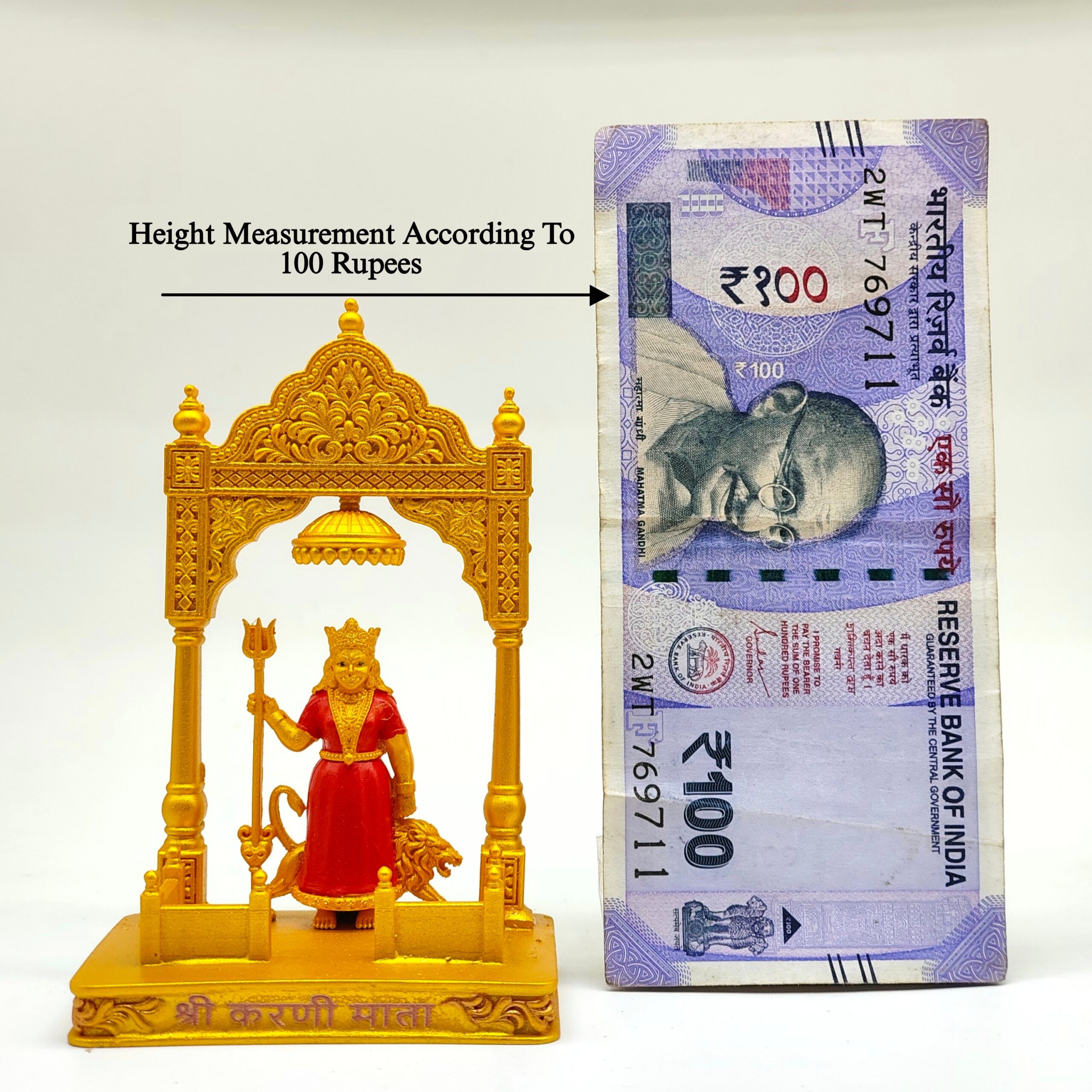 Karni MATA Murti, Deshnok with Golden Mehrav | Karni MATA Murti for Home Temple, Car Dashboard, Pooja Mandir and Gift. - Image 2