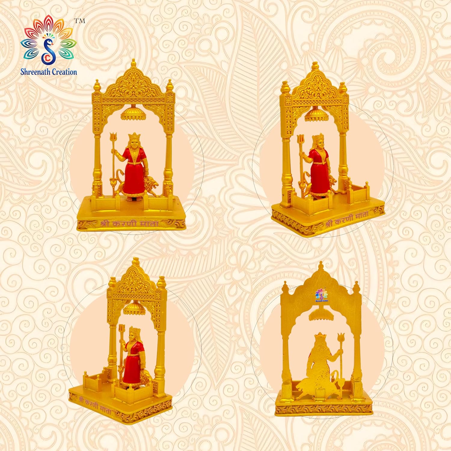 Karni MATA Murti, Deshnok with Golden Mehrav | Karni MATA Murti for Home Temple, Car Dashboard, Pooja Mandir and Gift. - Image 6