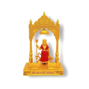 Karni MATA Murti, Deshnok with Golden Mehrav | Karni MATA Murti for Home Temple, Car Dashboard, Pooja Mandir and Gift.
